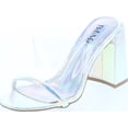thumbnail image 1 of Bella Marie Womens Lounge-1 Chunky Heel Transparent Lucite Fashion Sandals, 1 of 3