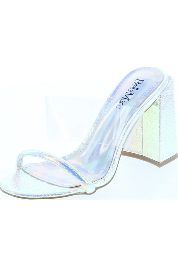 Womens Lounge-1 Chunky Heel Transparent Lucite Fashion Sandals