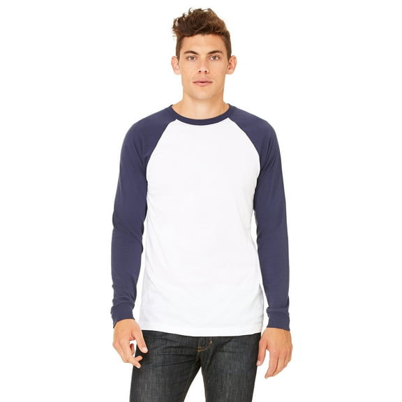 Bella Men's Contrast Long Sleeve Baseball T-Shirt, Style C3000