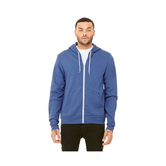 Bella Men's Poly-Cotton Fleece Full-Zip Hoodie, Style C3739