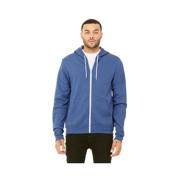 Bella Men's Poly-Cotton Fleece Full-Zip Hoodie, Style C3739