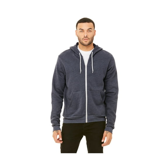 Bella Men's Poly-Cotton Fleece Full-Zip Hoodie, Style C3739