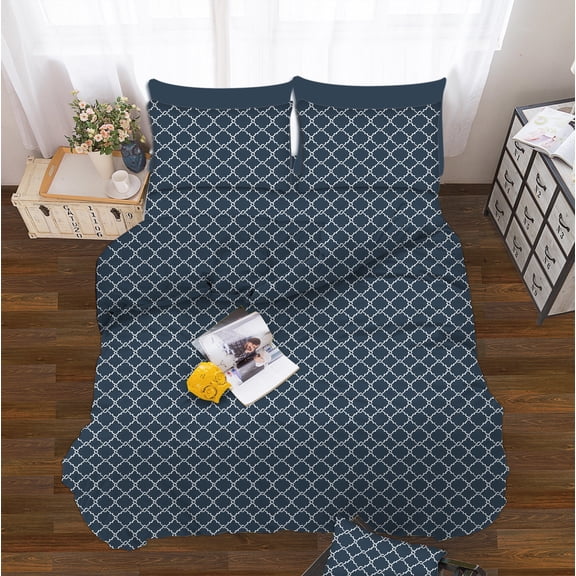 Bella Milano Design 1500 TC Wrinkle Free 4-PC Sheet set , Full Navy Blue