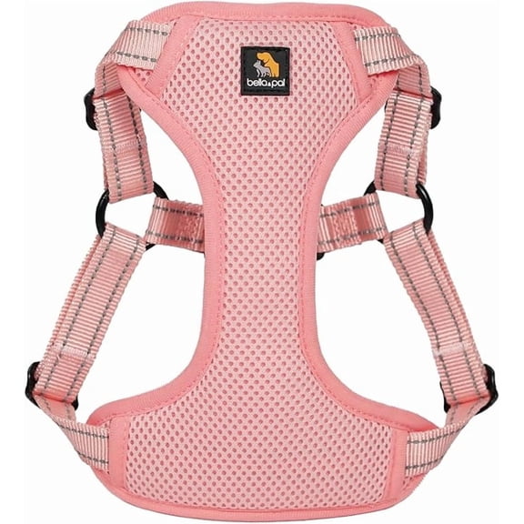 BELLA & PAL Puppy Harness, Dog Harness Small Sized Dog, No Pull Dog Harness, Dog Harness for Small Dogs, Step in Harness for Extra Small Dogs, Coral Pink, L