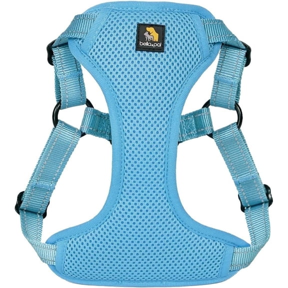 BELLA & PAL Puppy Harness, Dog Harness Small Sized Dog, No Pull Dog Harness, Dog Harness for Small Dogs, Step in Harness for Extra Small Dogs, Sky Blue, XL