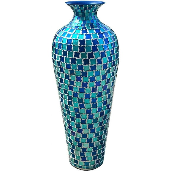 Bella Palacio Collection Decorative Floor Vase - 20x6" Homedecor Geometric Pattern Mosaic Vase