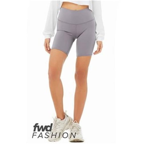 Bella Plus Canvas B06006507 FWD Fashion Womens High Waist Biker Shorts, Black - 2XL