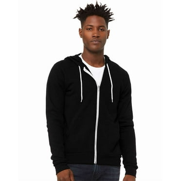 Bella Plus Canvas B80406557 Unisex Sponge Fleece Full-Zip Hoodie&#44; DTG Black - 2XL