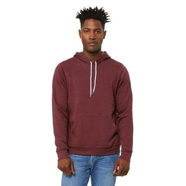 Bella+Canvas 3719 Unisex Sponge Fleece Pullover Hoodie-Heather Maroon-S