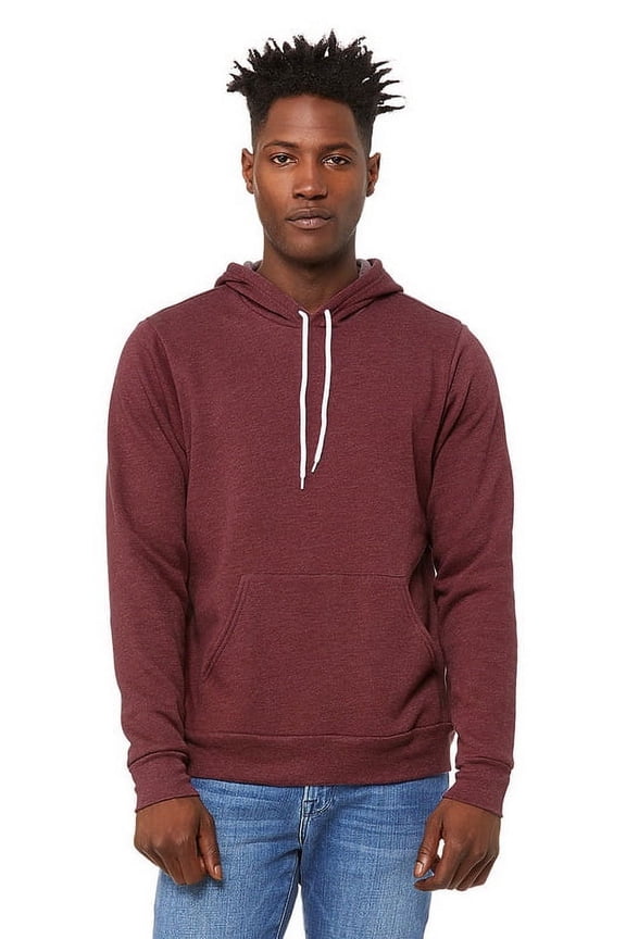 3719 Unisex Sponge Fleece Pullover Hoodie-Heather Maroon-S