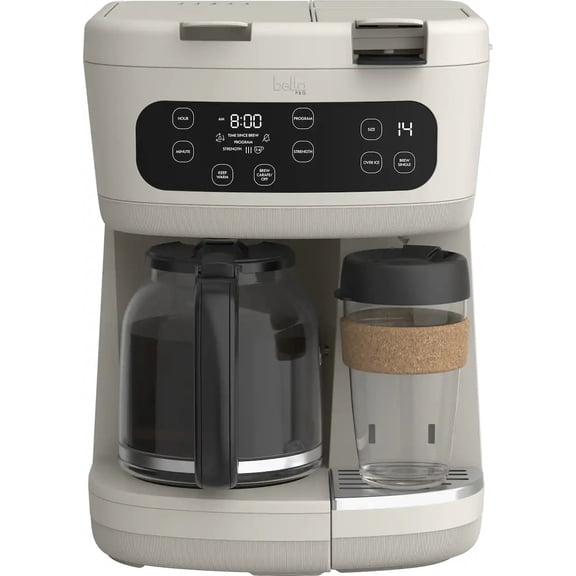 Bella Pro MultiBrew 12-Cup Drip & Single-Serve Coffee Maker - Oatmilk