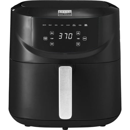 Bella Pro Series 8 qt 2-Basket Air Fryer, Black - 1700-Watt System & 8 Built-in Cooking Functions