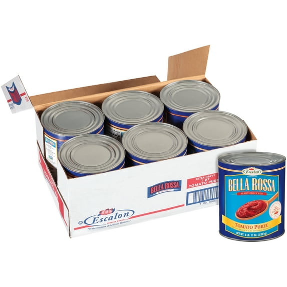 Bella Rossa Extra Heavy Tomato Puree, 6 ct Casepack, 6.7 lb Cans