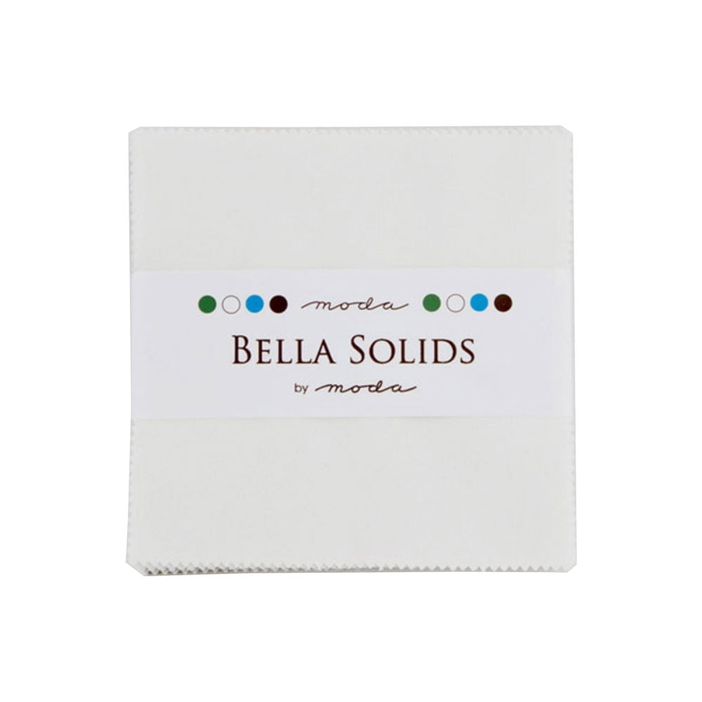 MODA FABRICS Bella Solids White Moda Charm Pack; 42 - 5" Precut Fabric Quilt Squares