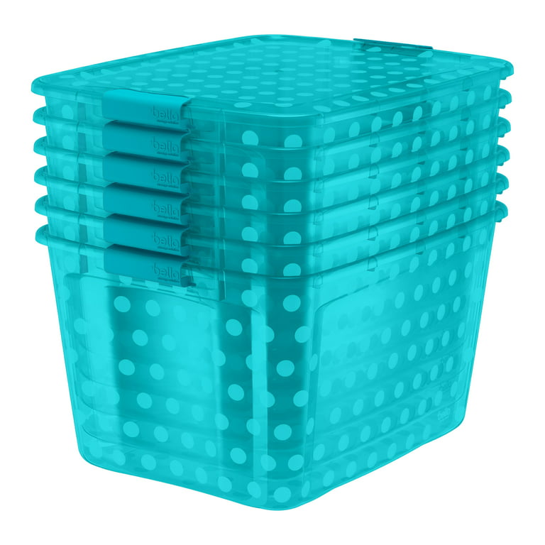 Bella 71 QT Storage Container with Locking Lid, Turquoise - Shop Closet &  Cabinet Organizers at H-E-B