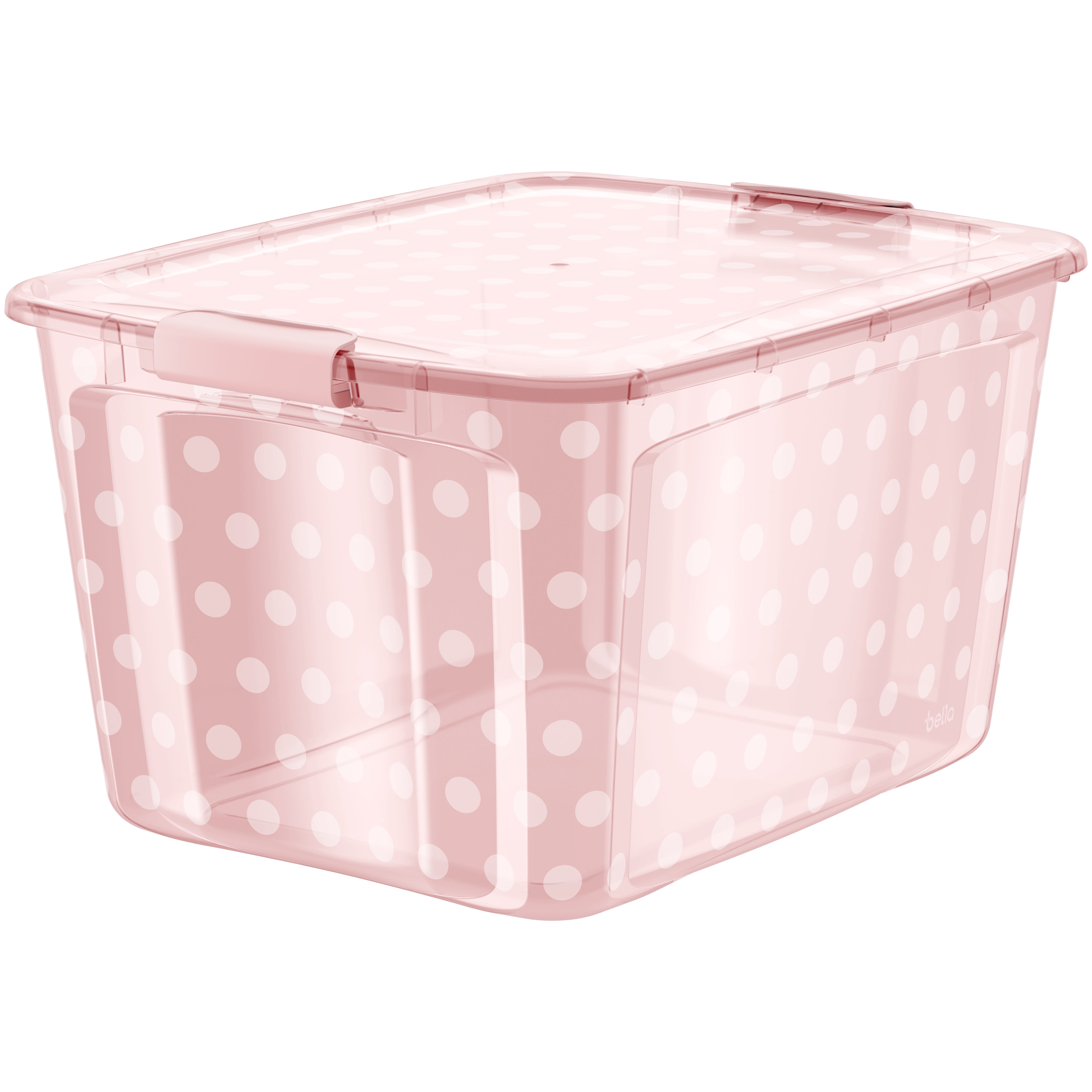 at Home Pink Tinted Storage Container with Dual Hinging Lid, (52L)