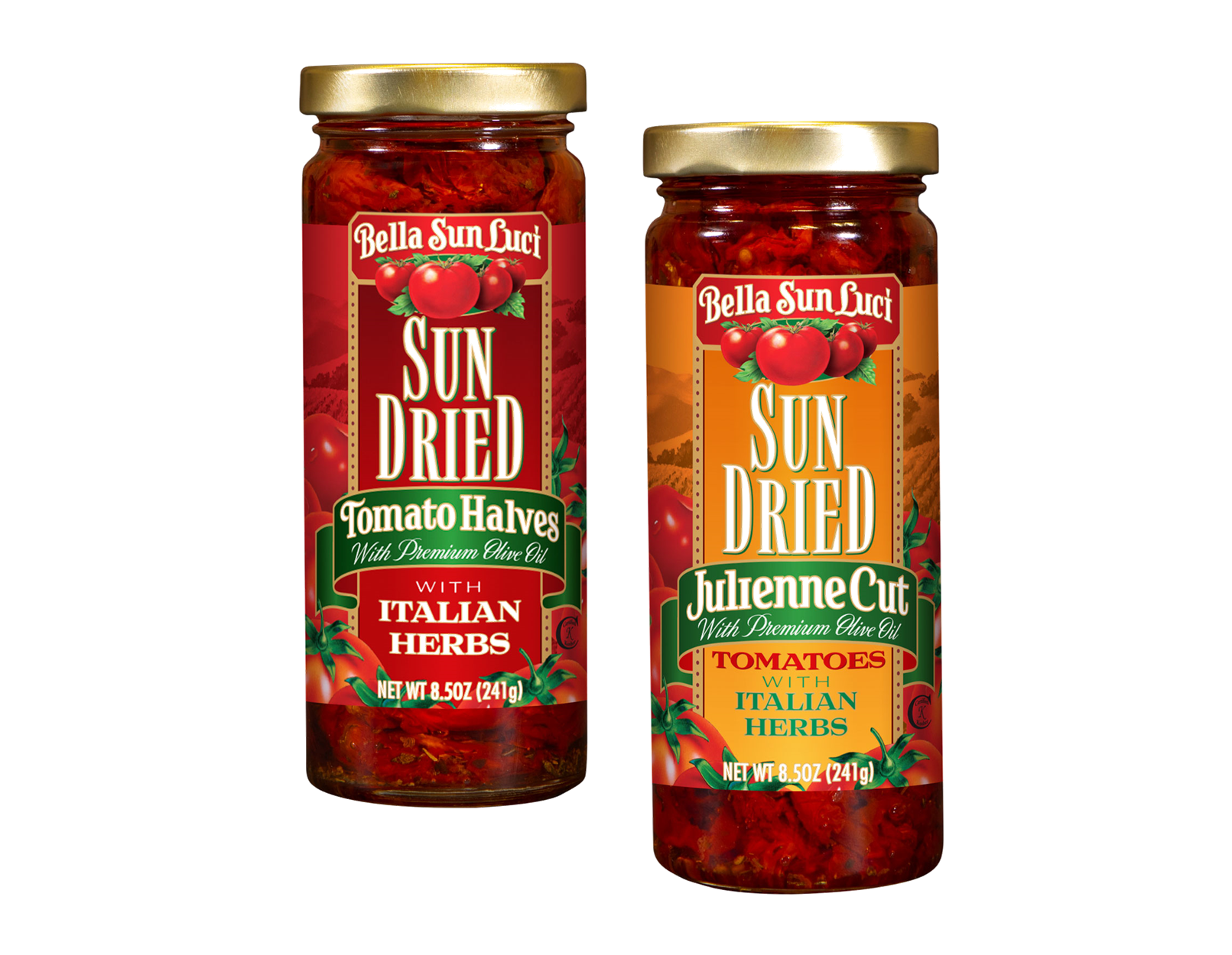 Bella Sun Luci Sun Dried Tomato Halves & Julienne Cut Tomatoes in Olive