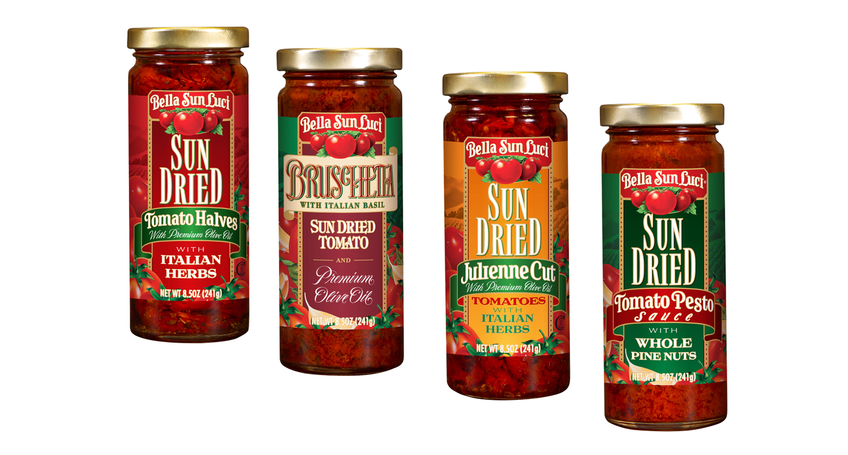 Bella Sun Luci Sun Dried Tomato Halves, Pesto, Bruschetta & Julienne