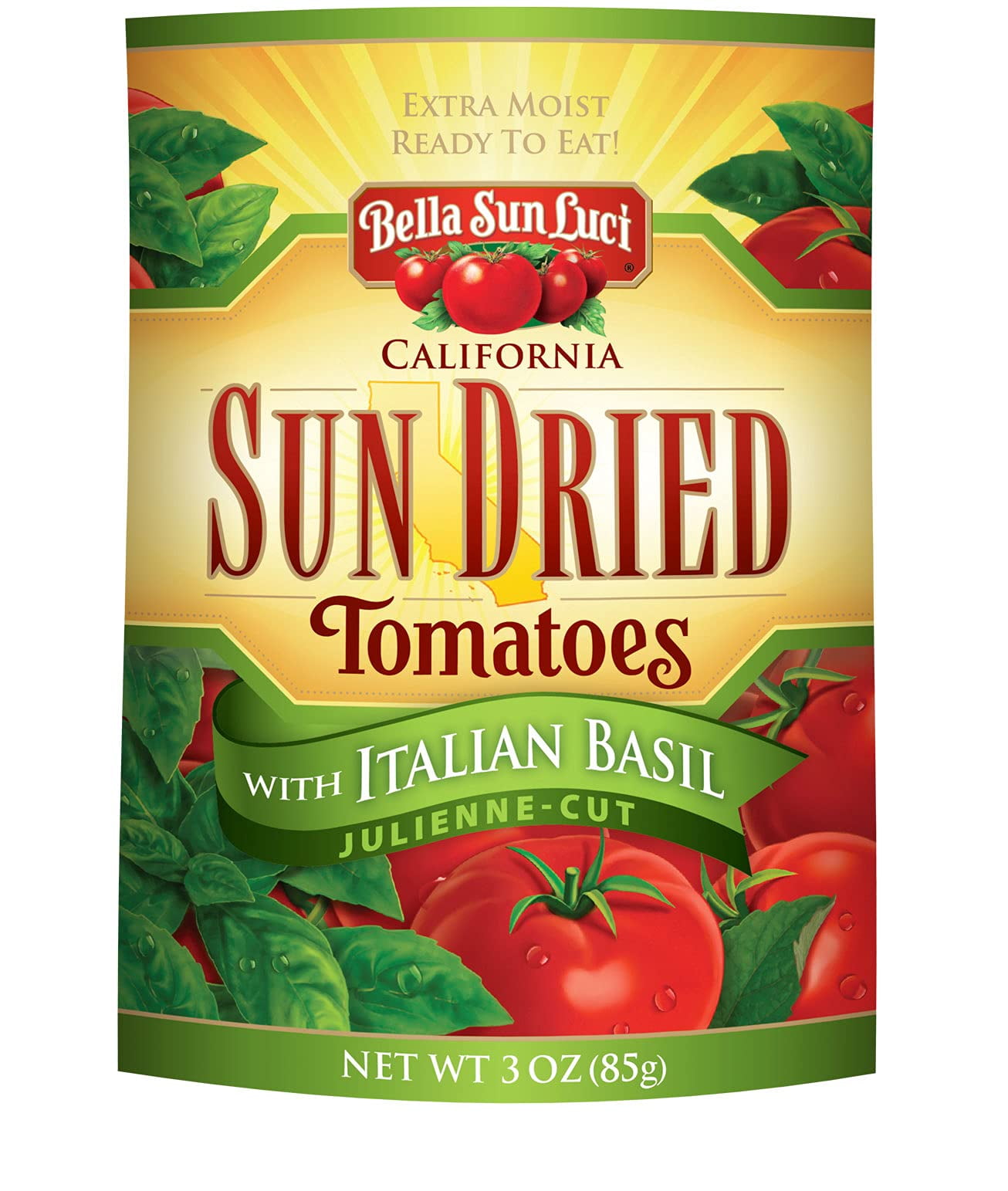 Bella Sun Luci Sun Dried Tomatoes with Italian Basil Julienne Cut, 3