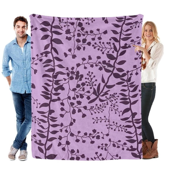 Bella Swan Lavender Freesia Throw Blanket 80x60 inches Cozy Flannel for Holiday Decorations & Gifts for Family Soft Lightweight Durable Comfort