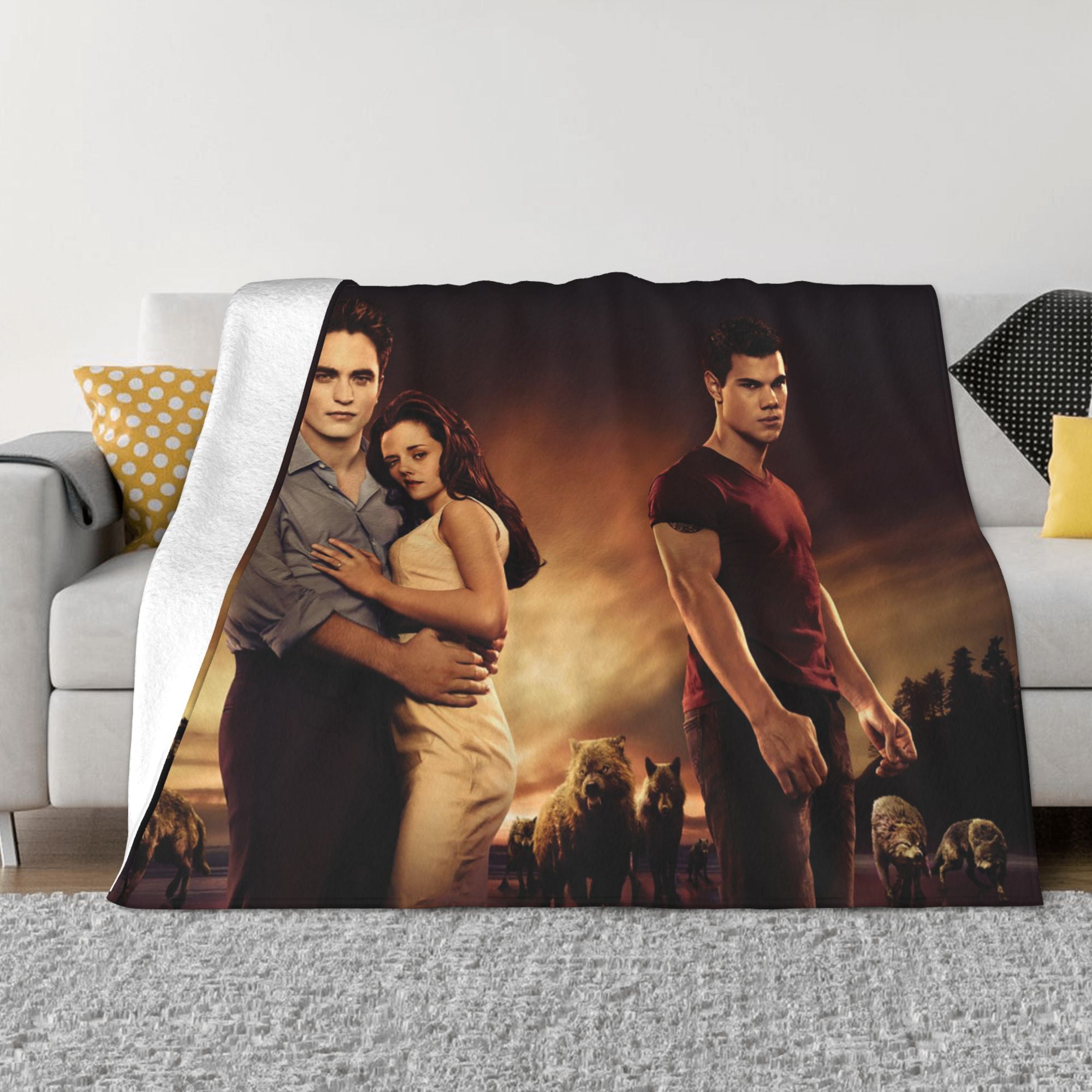 Bella Swan Twilight Saga Blanket Robert Pattinson Throw Bedding Room Decor Flannel Edward Cullen Blankets for Bed Sofa 60 x50