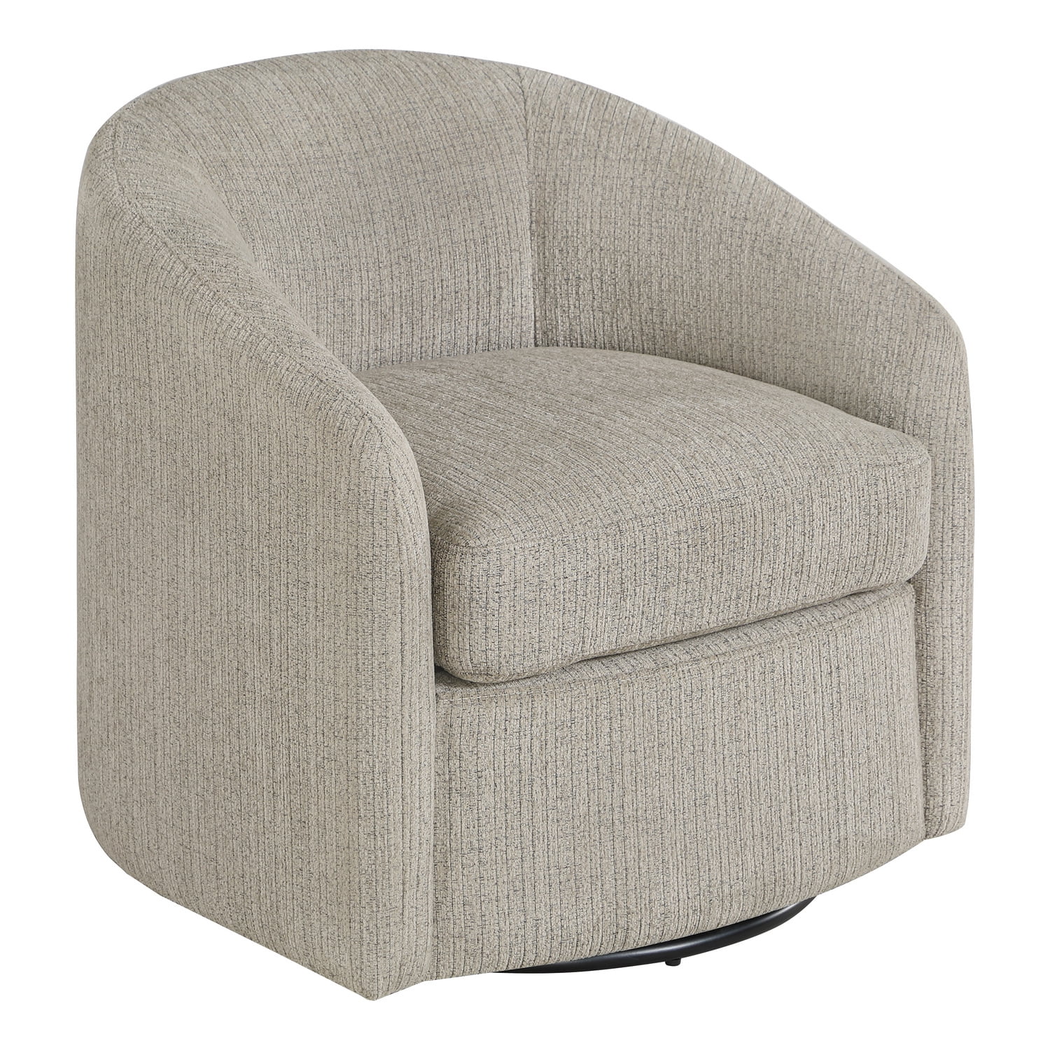 Bella Beige Marble Fabric Barrel Swivel Chair