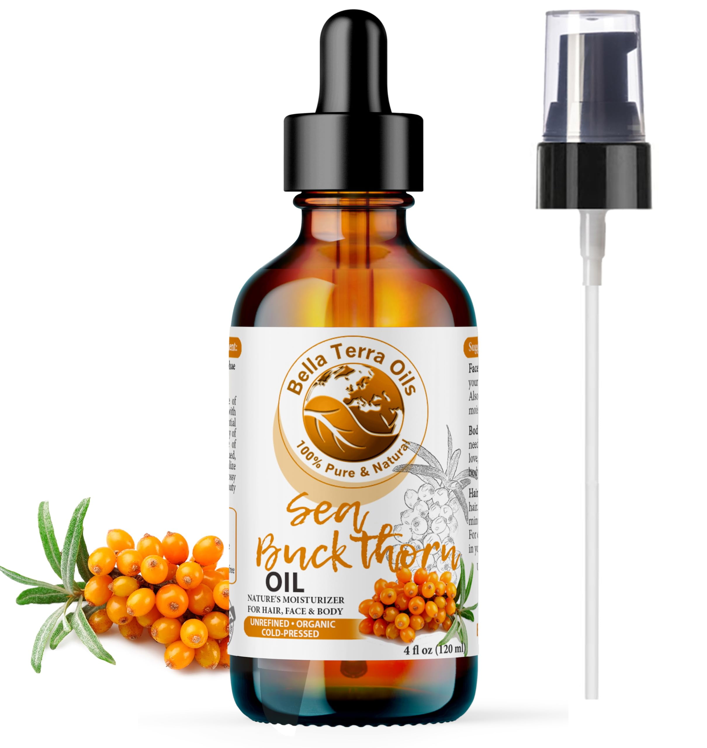 Bella Terra Oils AIF4 Seabuckthorn Berry Oil 4oz Experience Nature's Luxurious Touch