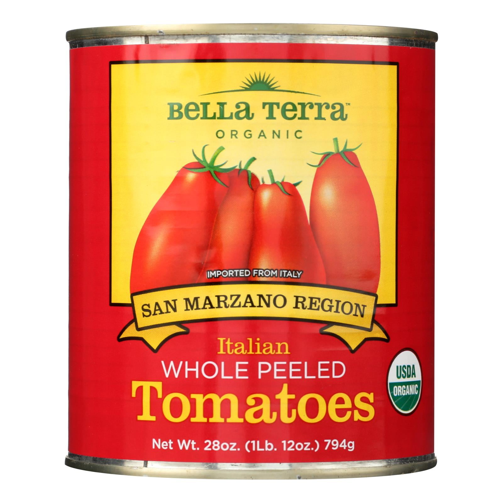 Bella Terra - Organic Italian Whole Peeled Tomatoes - San Marzano - Case of 12 - 28 oz.