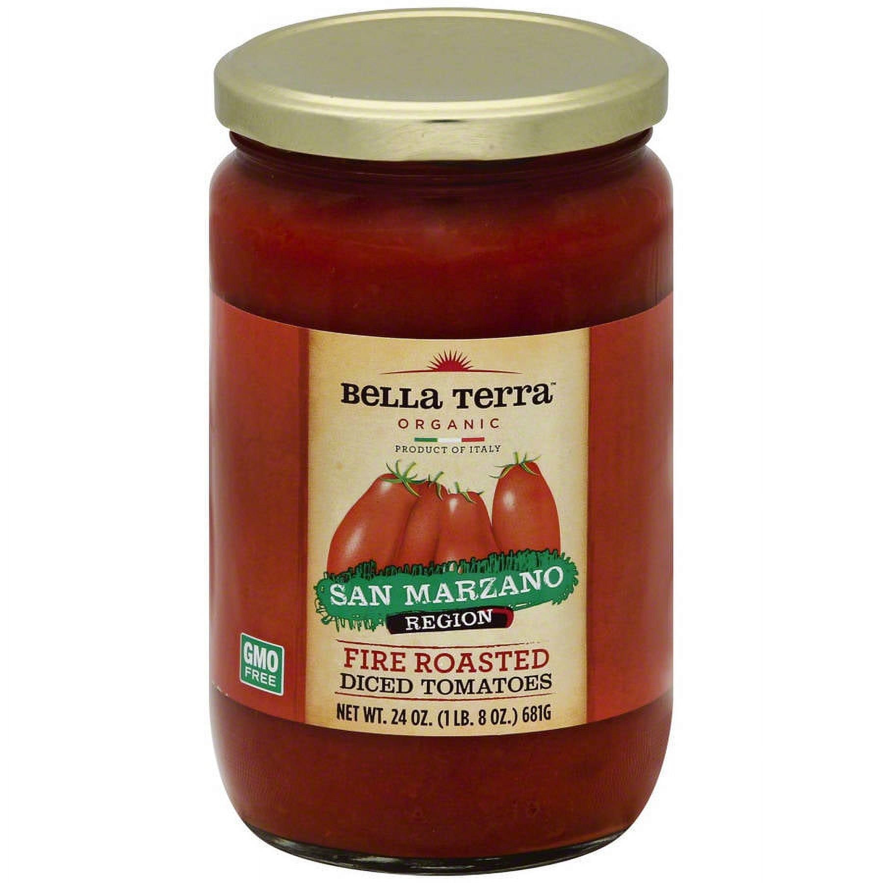 Bella Terra Organic San Marzano Fire Roasted Diced Tomatoes, 24 oz