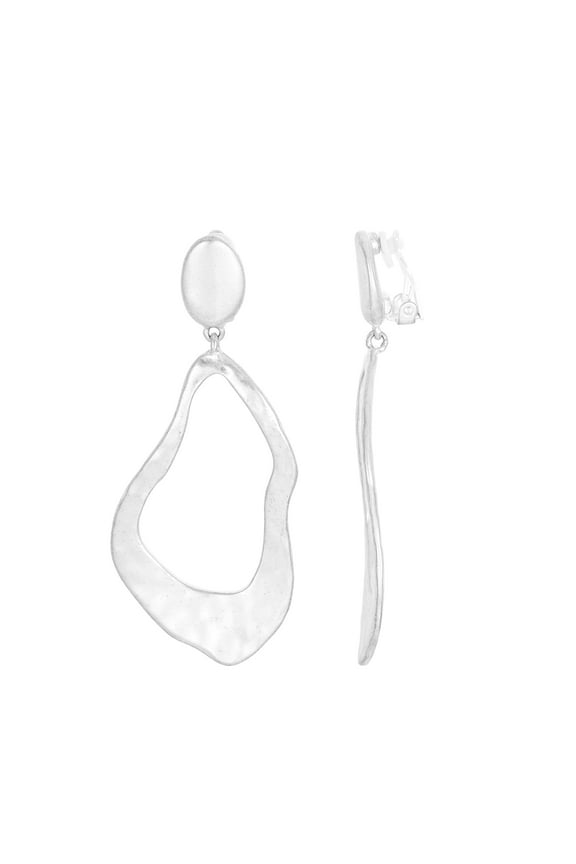 Women's Clip-On Drop Earrings in Recycled Metal