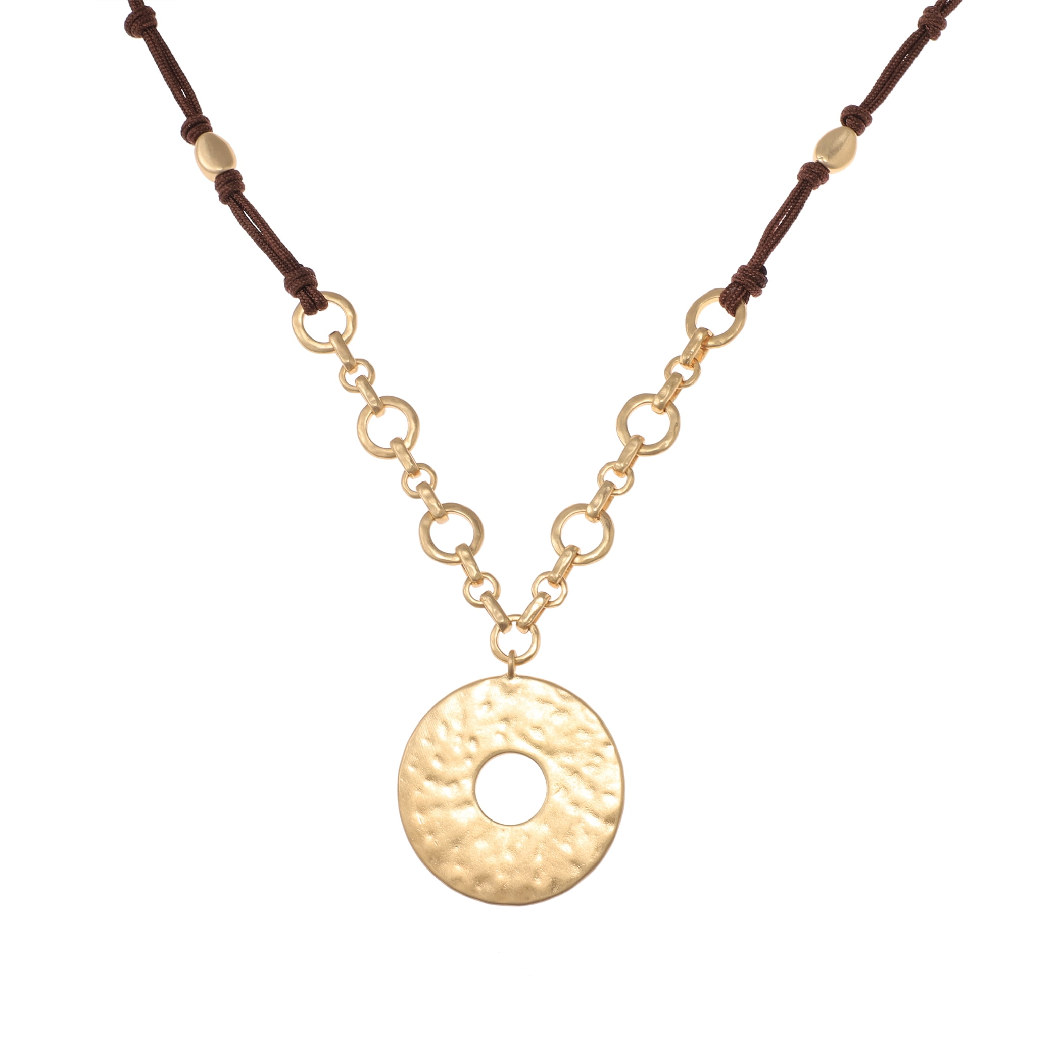 Bella Uno Women's Disc Pendant Necklace in Recycled Metal