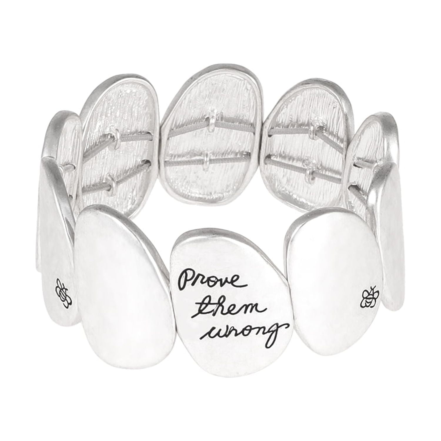 Bella Uno Women's Recycled Metal Prove Them Wrong Stretch Bracelet in Recycled Metal