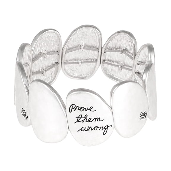 Bella Uno Women's Recycled Metal Prove Them Wrong Stretch Bracelet in Recycled Metal