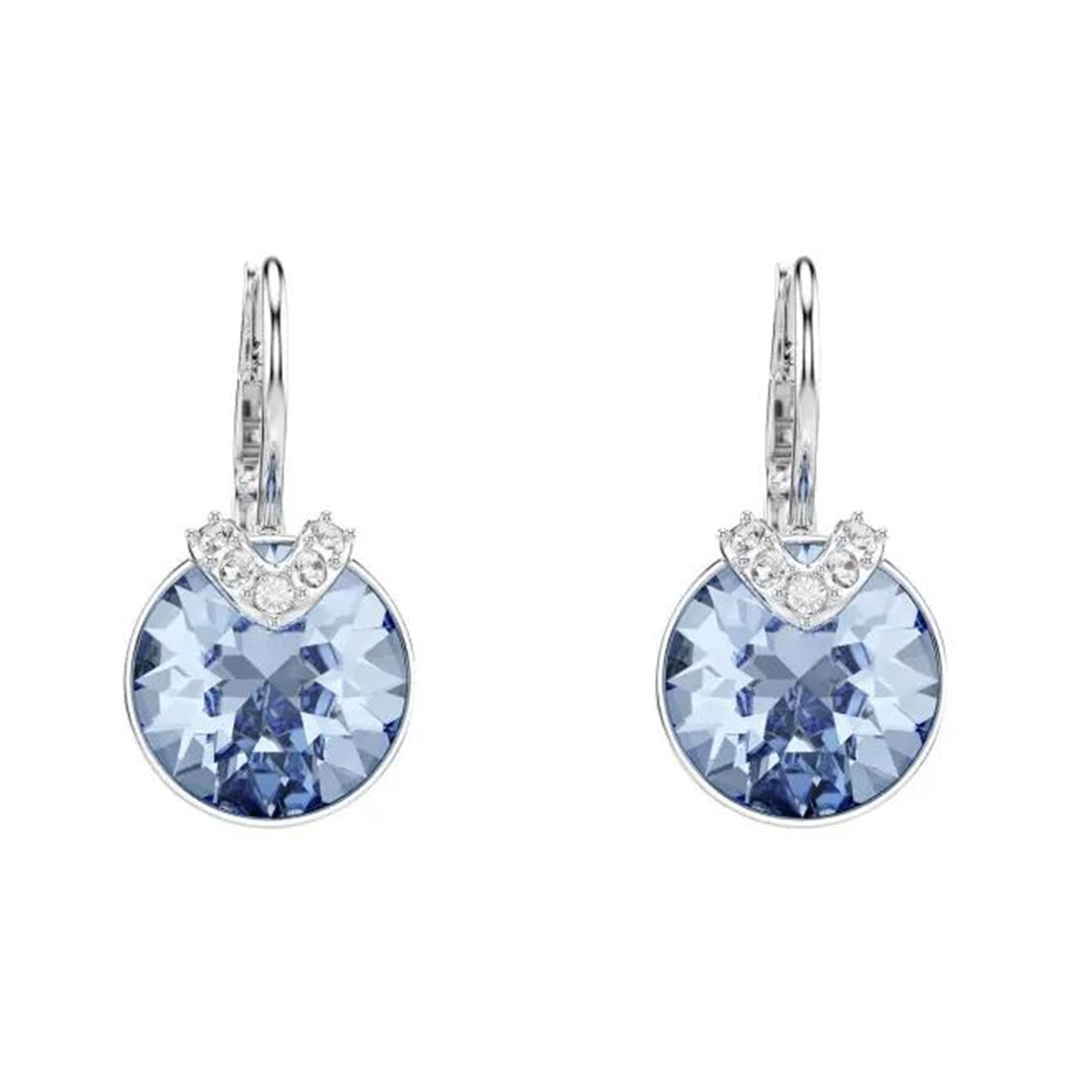 Swarovski Bella Rhodium Plated V Drop Earrings