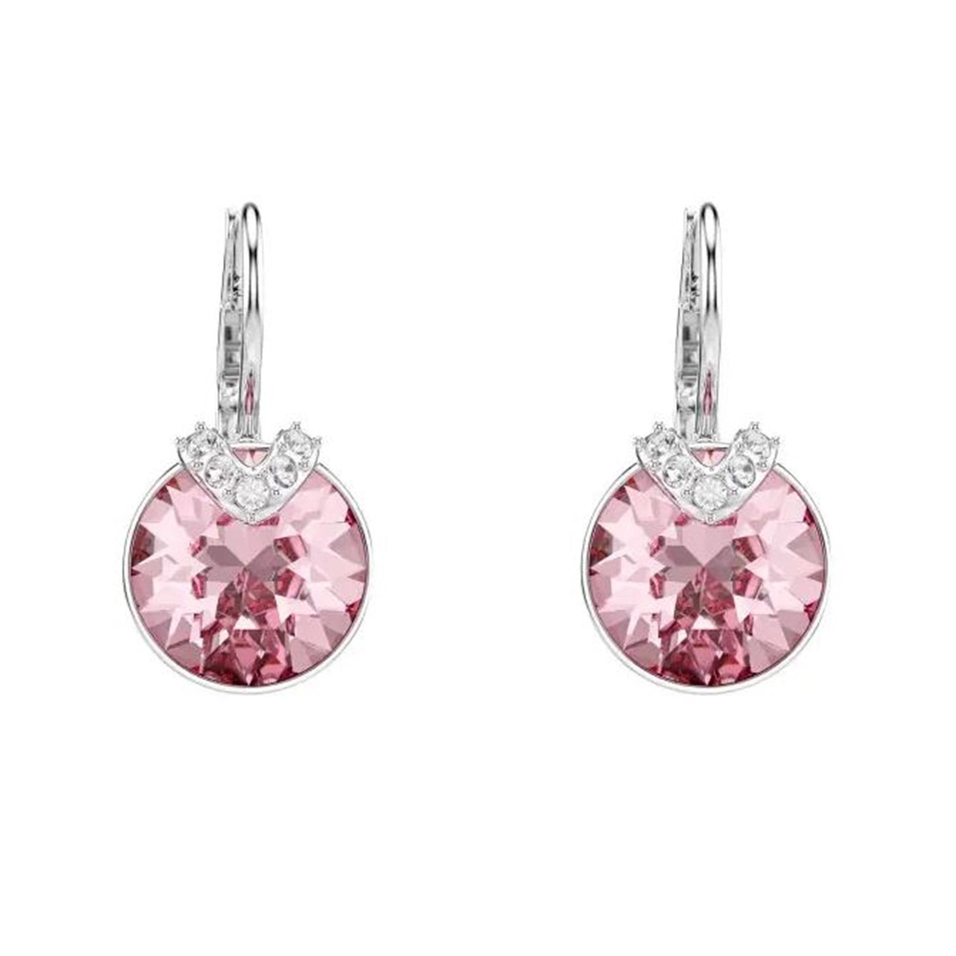 Swarovski Bella Rhodium Plated V Drop Earrings