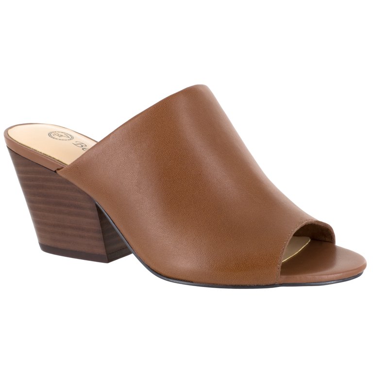 Bella Vita Women's Kathy Mule Sandal – Comfortable Block Heel Slide With Padded Insole