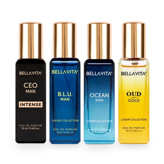 BELLAVITA Luxury Gift Set, Mens Cologne Gift Set, 4 pc