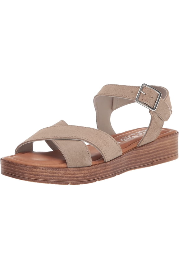 Mens Car-Italy Flat Sandal 5 Stone Suede Leather