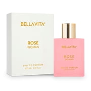 Bella Vita Organic Rose Woman Eau De Parfum for Women with Woody Rose, Jasmine, Black Currant, Vanilla,& Amber, 100 ml, Long Lasting Fragrance EDP For Everyday Wear