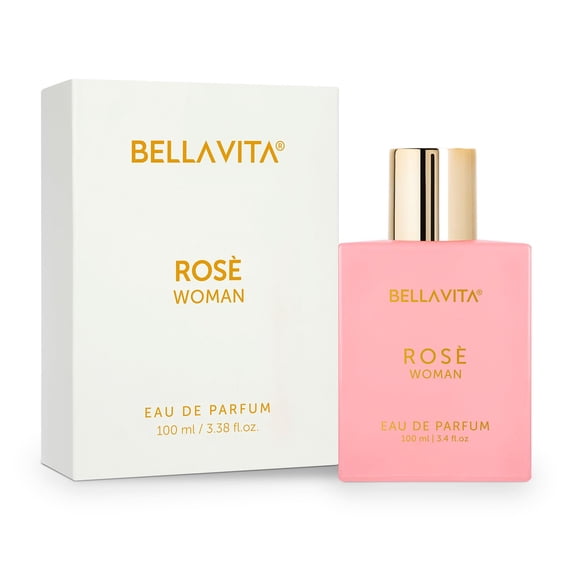 Bella Vita Organic Rose Woman Eau De Parfum for Women with Woody Rose, Jasmine, Black Currant, Vanilla,& Amber, 100 ml, Long Lasting Fragrance EDP For Everyday Wear
