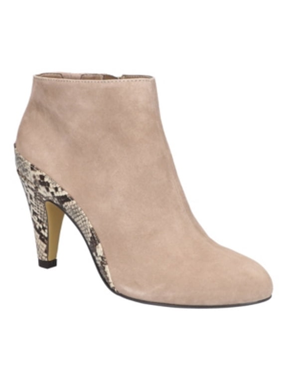 Women's Brennan Bootie Ankle Boot, Almond Kidsuede Leather/Taupe Snake, 8 Wide