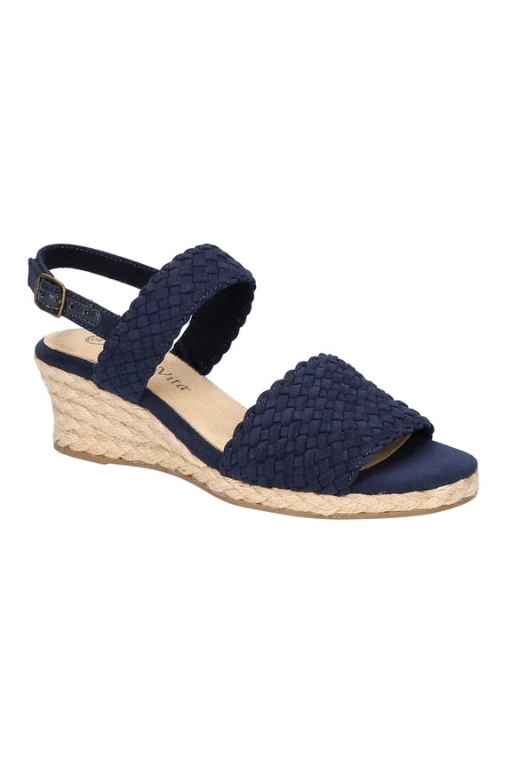 Women's Mariella Espadrille Wedge Sandals Navy Suede Size 8M