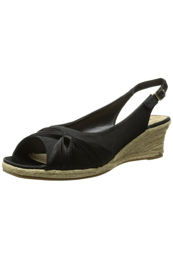 Women's Sangria Too Espadrille Sandal, Black Silk, 6.5 N US