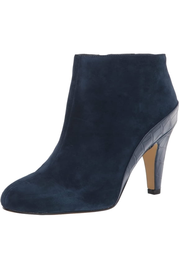 Womens Brennan Bootie Ankle Boot 5.5 Navy Kidsuede Leather/Croco