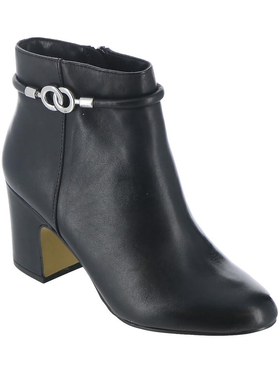 Womens Diaz Block Heel Leather Ankle Boots