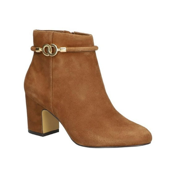 Bella Vita Womens Diaz Faux Suede Heel Ankle Boots