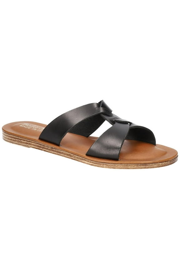 Womens Dov-Italy Comfort Insole Leather Slide Sandals