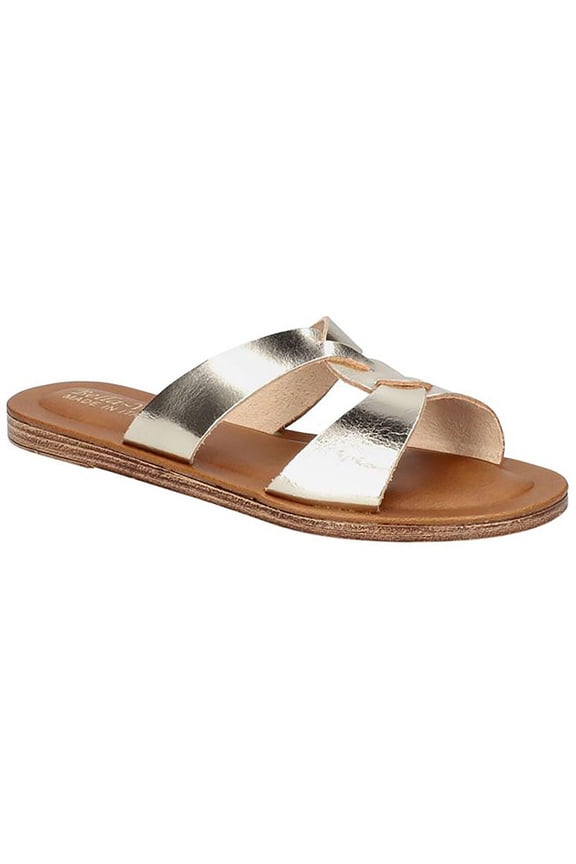 Womens Dov-Italy Leather Slip-On Slide Sandals