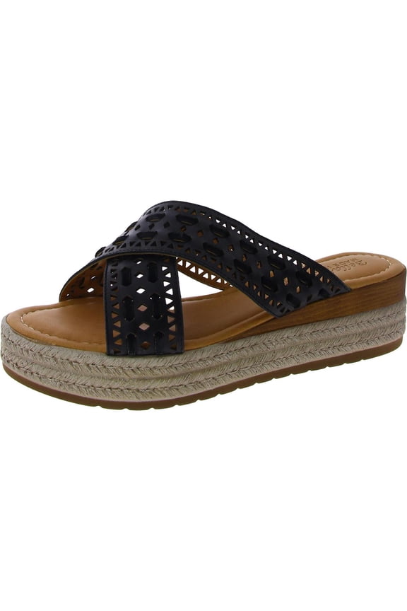 Womens EXA-ITALY Leather Open Toe Platform Sandals