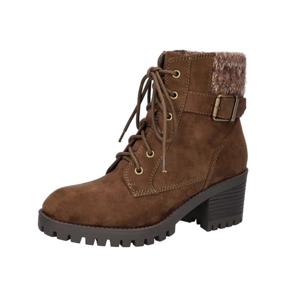 Bella Vita Womens Ethel Pull On Faux Leather Combat & Lace-up Boots